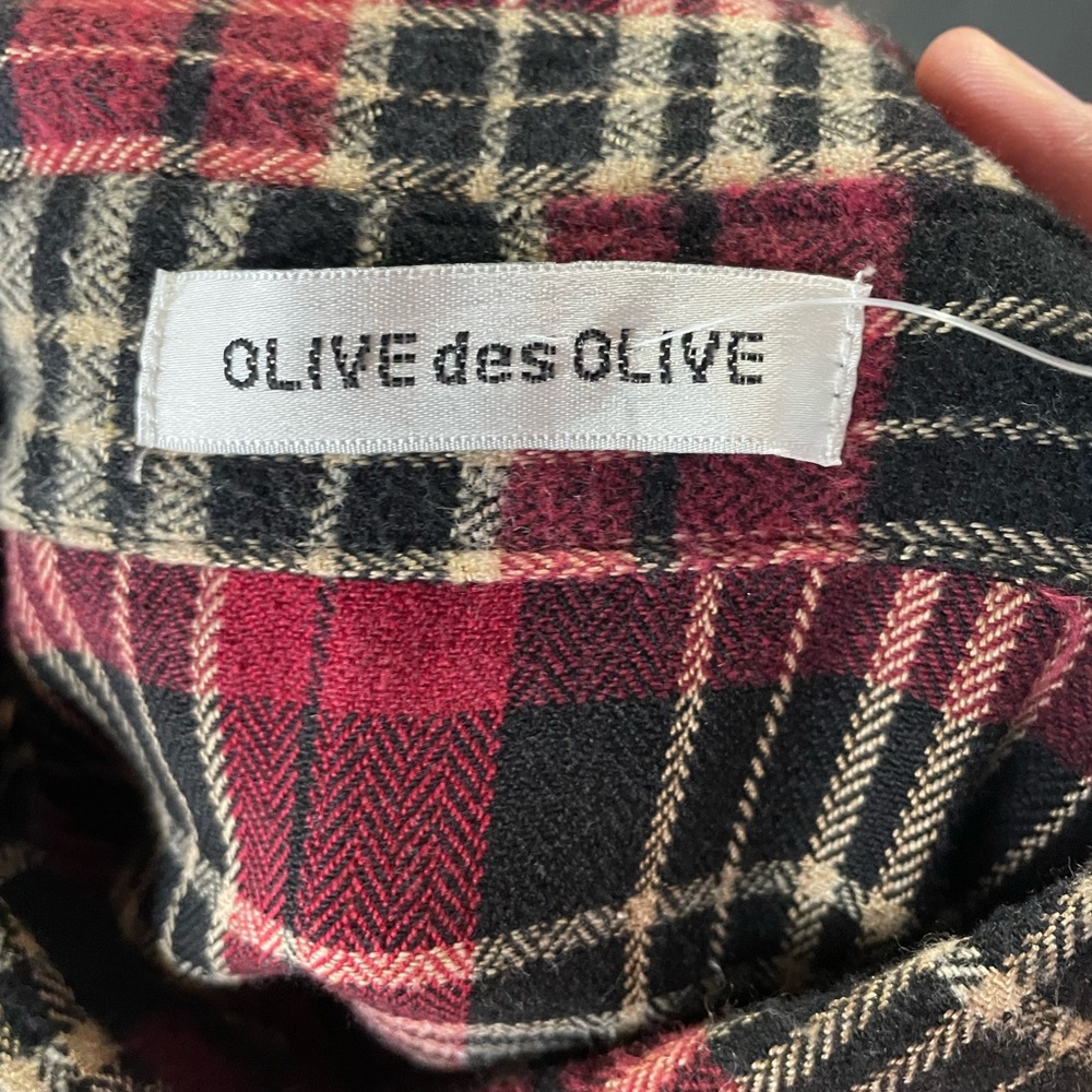 Kids Plaid Button-Up Shirt - Red and Black - Picture 5 of 5